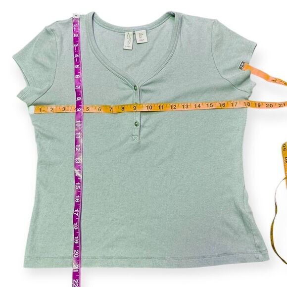 JOIE Women’s Sage Green Henley Short Sleeve T-Shirt Size Large - Picture 5 of 5